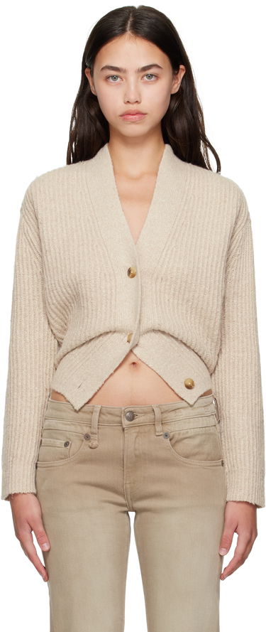 Sveter R13 R13 Split Hem Ribbed Cardigan Béžová | R13WY296-Y211A, 0