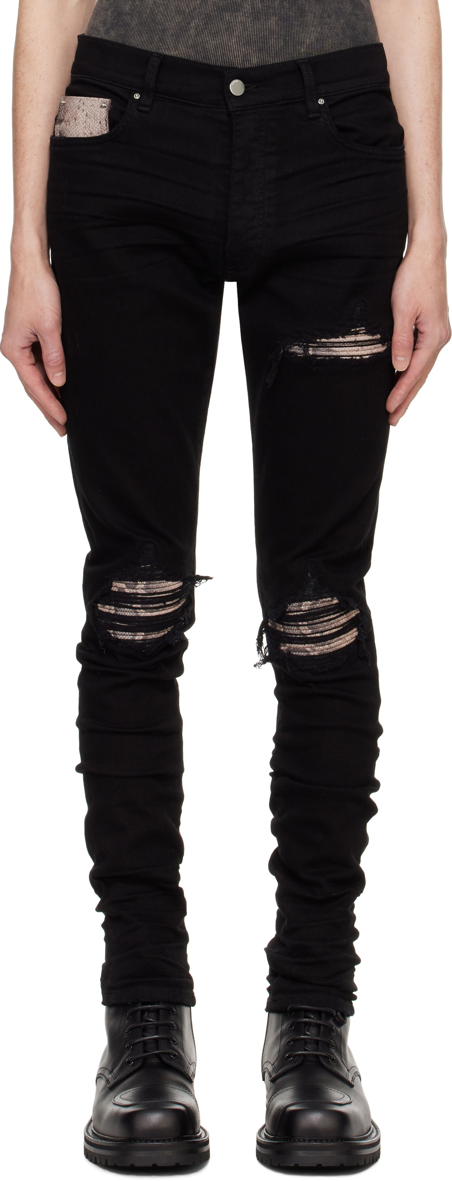 Džínsy AMIRI AMIRI Snake MX1 Jeans Čierna | AMDNSY1076, 0