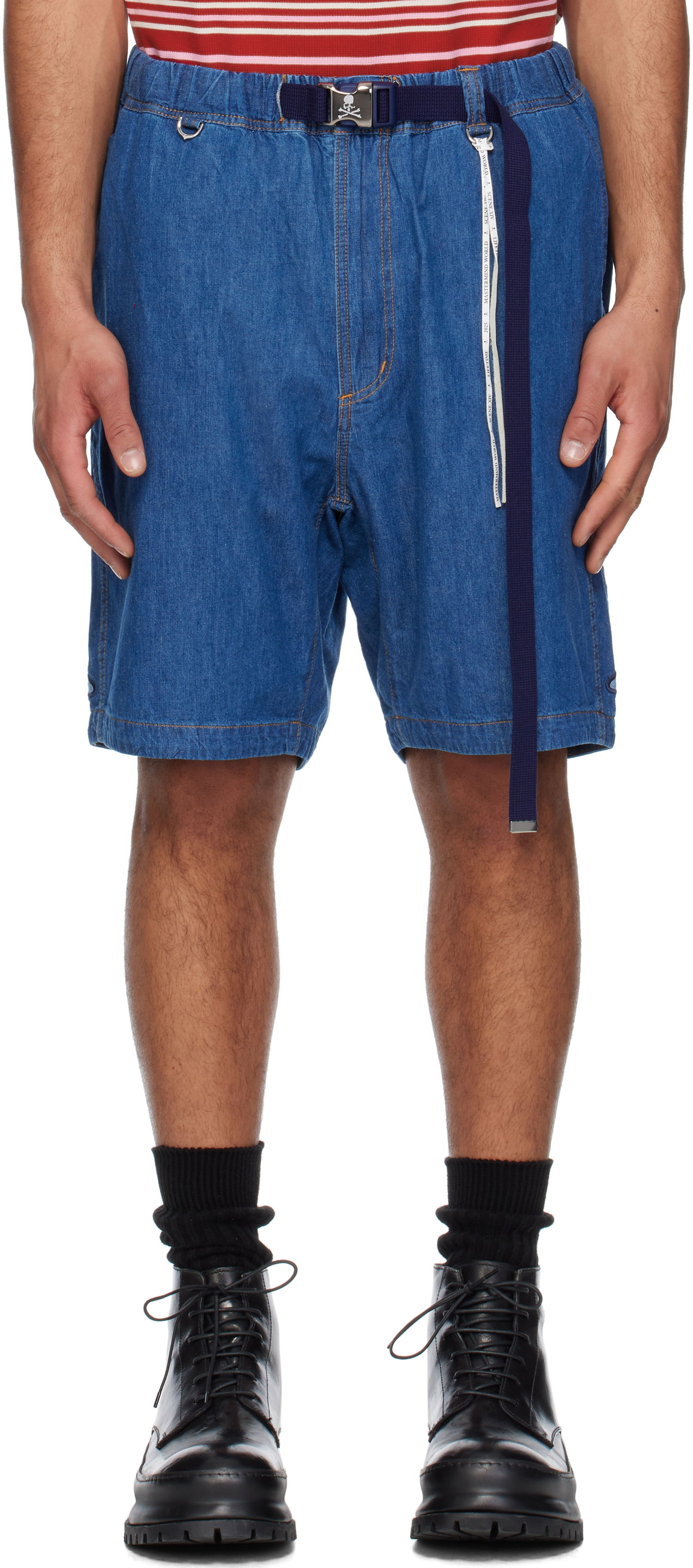 Šortky Mastermind WORLD Mastermind World Belted Easy Denim Shorts Modrá | MW25S14-PA007-002, 0