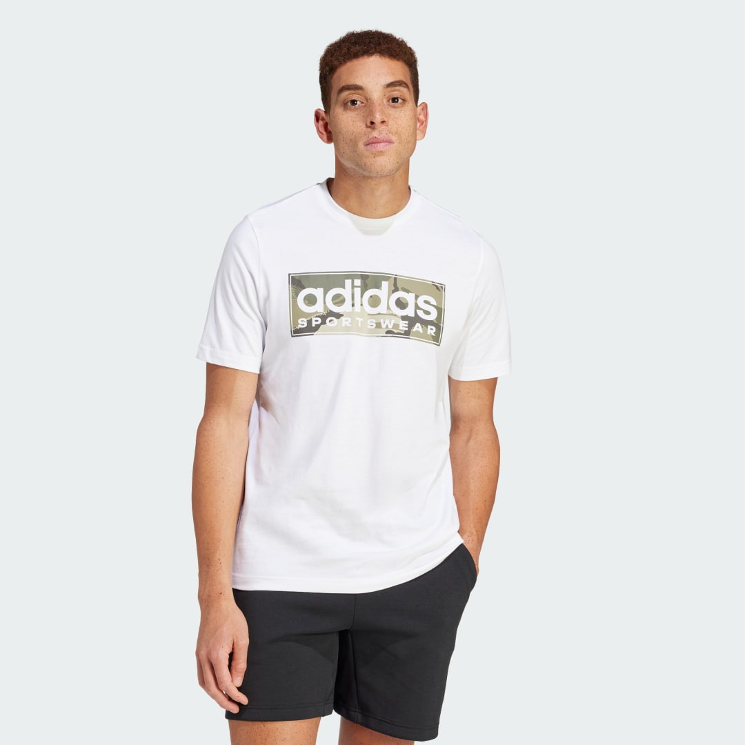 Tričko adidas Performance Camo Linear Graphic T-Shirt Biela | IN6473, 0