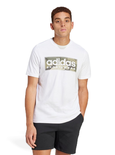 Tričko adidas Performance Camo Linear Graphic T-Shirt Biela | IN6473