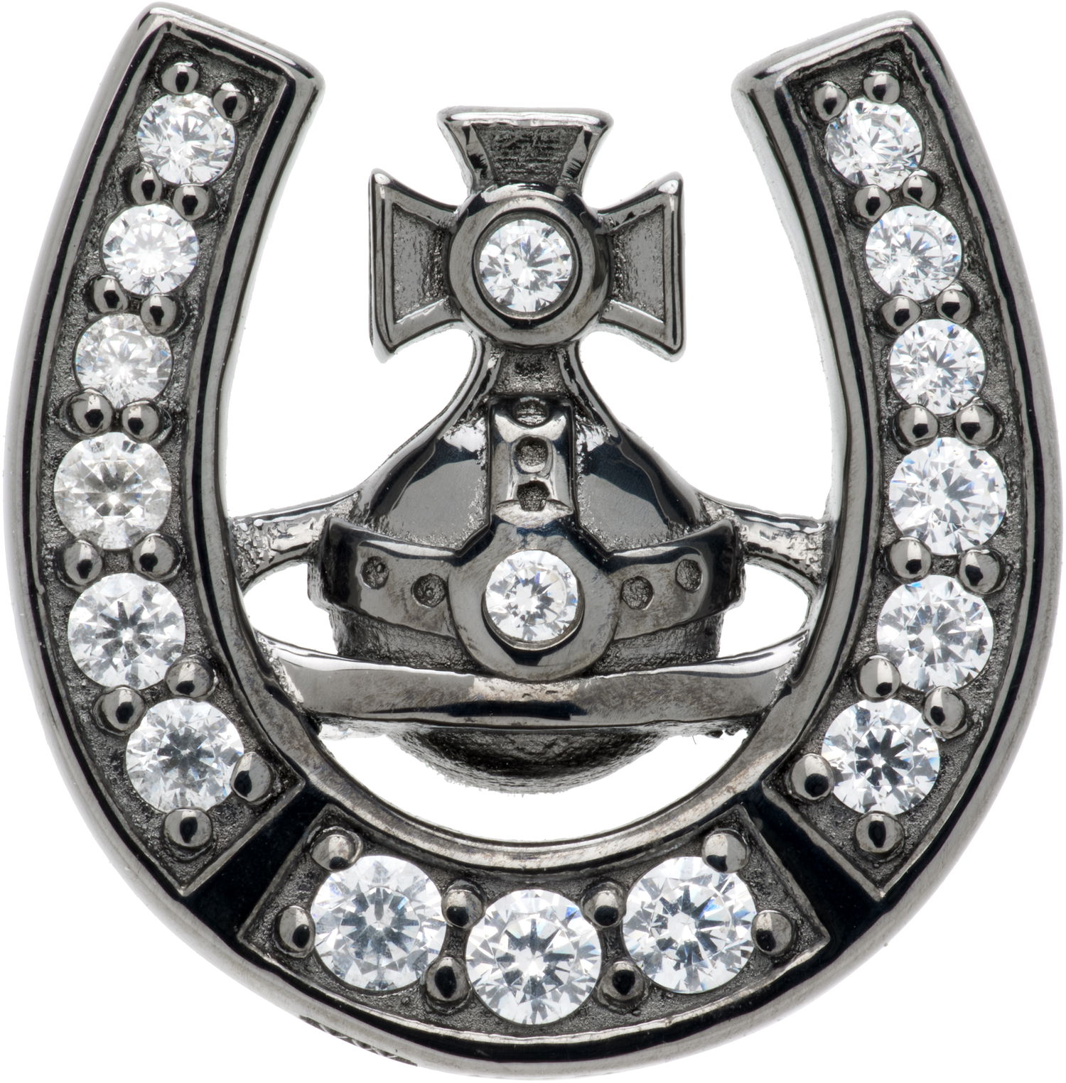 Náušnice Vivienne Westwood Horace Orb Horseshoe Crystal-Embellished Single Stud Earring Metalická | 6201037S-01S104-, 0