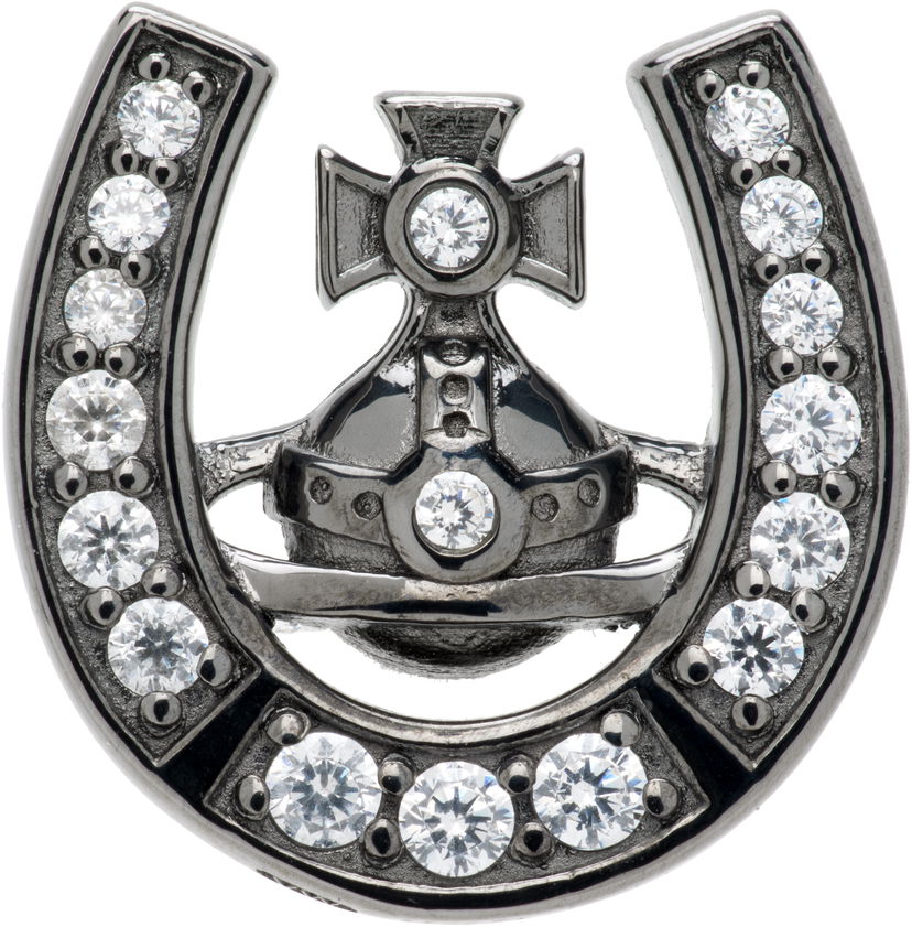 Náušnice Vivienne Westwood Horace Orb Horseshoe Crystal-Embellished Single Stud Earring Metalická | 6201037S-01S104-