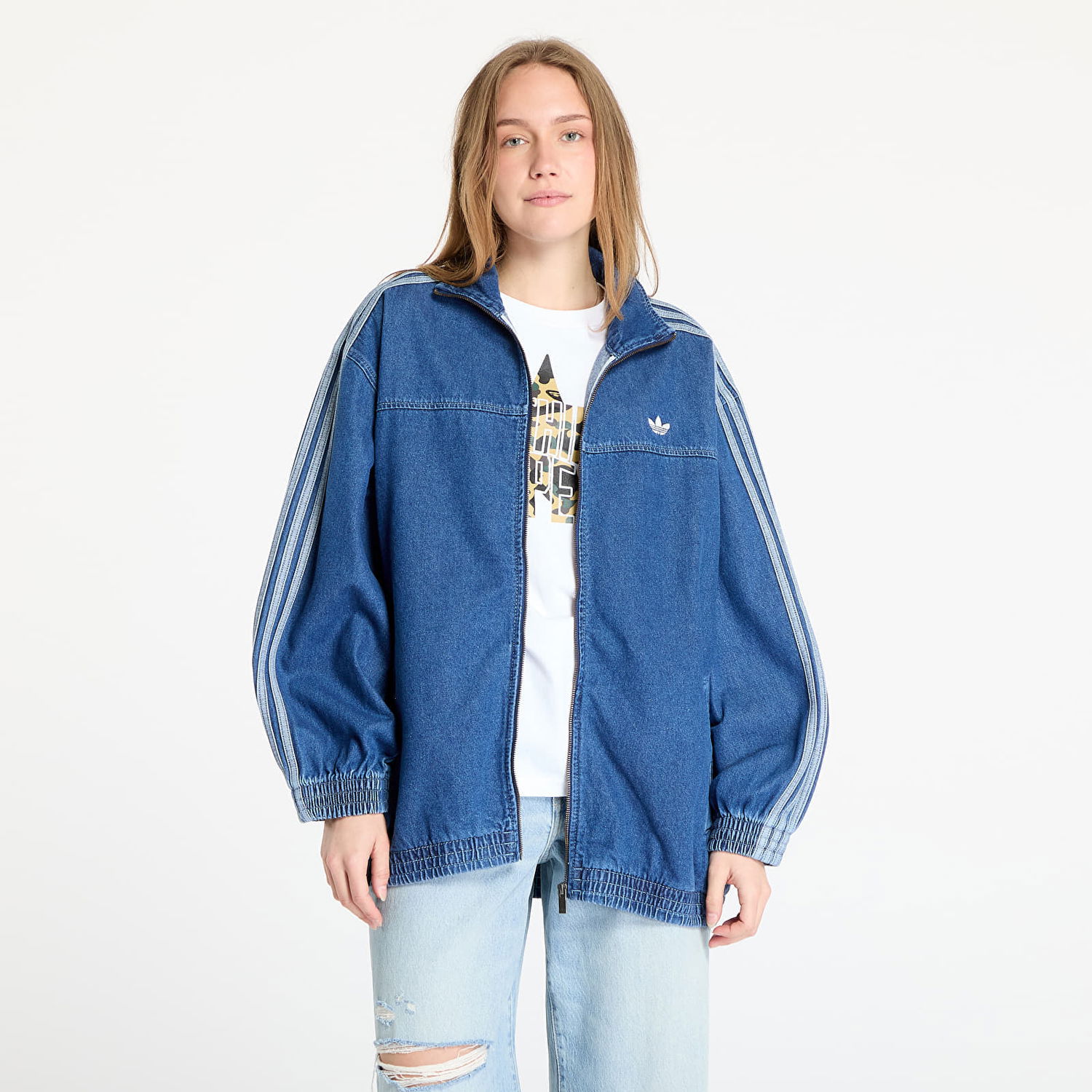 Bunda adidas Originals Adicolor Denim Adilenium Track Top Modrá | JY2896, 0