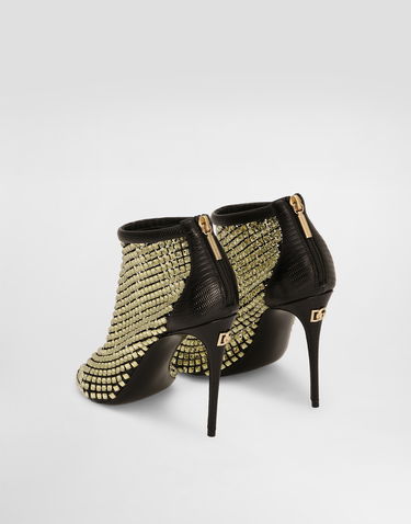 Tenisky a topánky Dolce & Gabbana Gold Crystal Embellished Ankle Boots Čierna | CO0082A9T288E831, 2