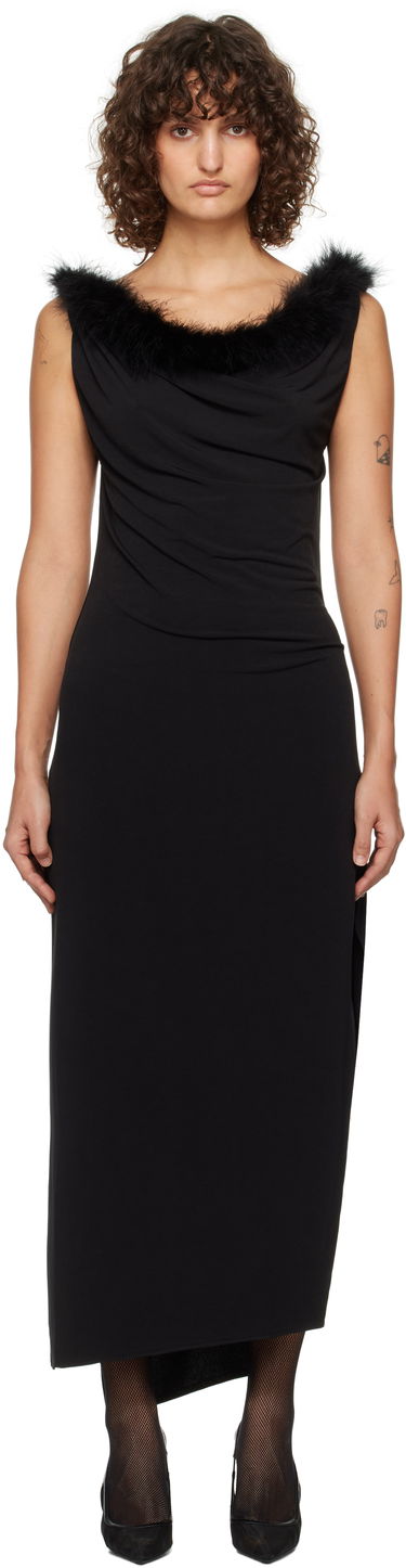 Šaty Coperni Coperni Feather Trim Midi Dress Čierna | COPR136F5022, 0
