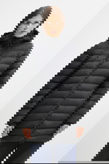 Prešívaná bunda Rains Lohja Curve Hooded Winter Puffer Jacket Čierna | 15890.01, 1