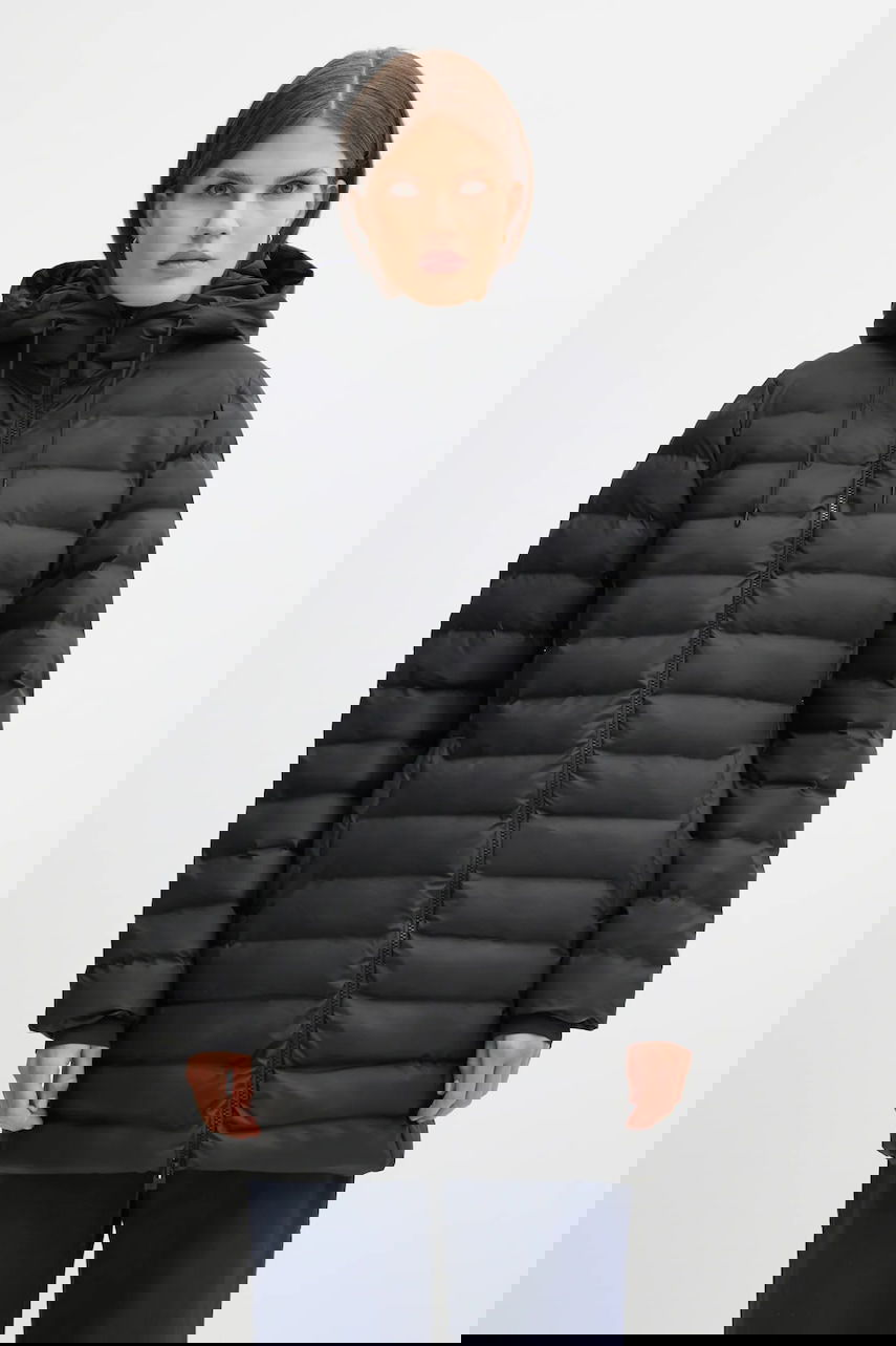 Prešívaná bunda Rains Lohja Curve Hooded Winter Puffer Jacket Čierna | 15890.01, 1