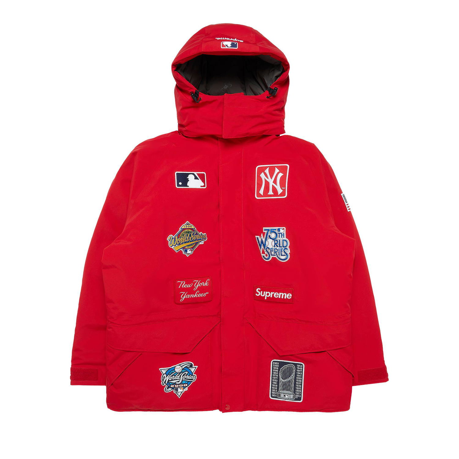Bunda Supreme New York Yankees x GORE-TEX 700-Fill Down Jacket Červená | FW21J51 RED, 1
