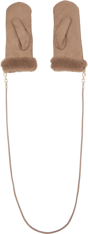 Rukavice Max Mara Shearling Mittens with Cord Béžová | 2524566092600, 1
