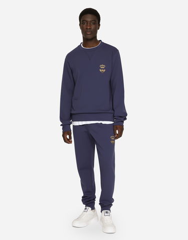 Mikina Dolce & Gabbana Cotton Jersey Sweatshirt With Embroidery Navy | G9ABJZHU7H9B0065, 1