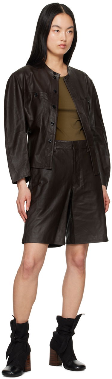 Košeľa LEMAIRE Lemaire Curved Sleeve Leather Jacket Hnedá | JA1045 LL0068, 3