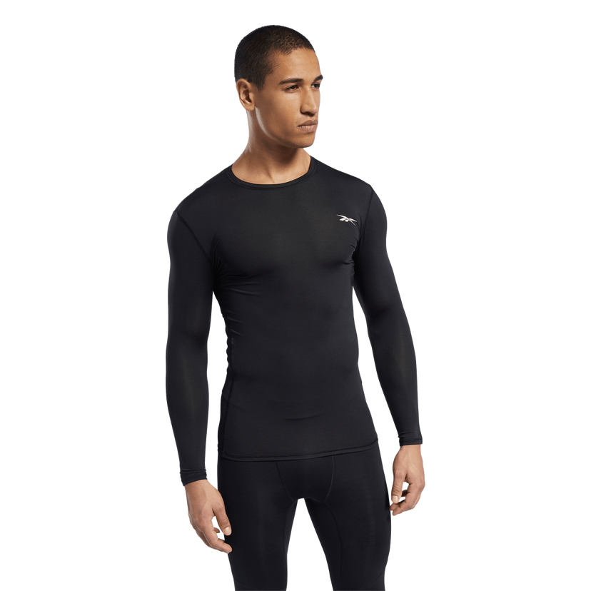 Tričko Reebok WOR Compression Long Sleeve Solid Top Čierna | FP9105