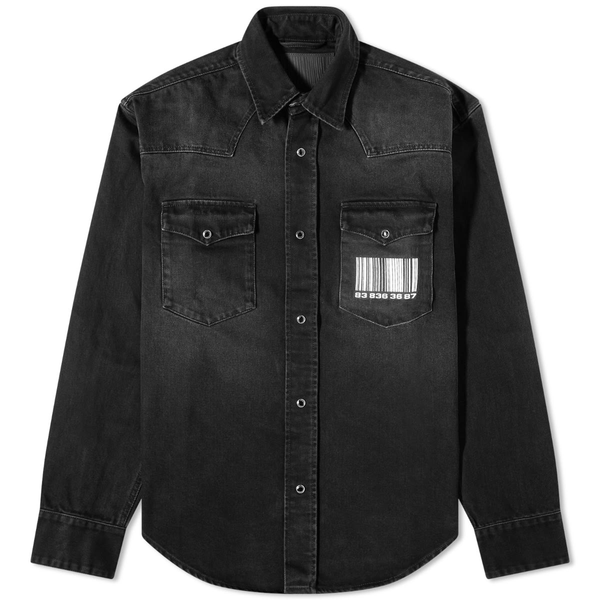 Košeľa VETEMENTS Vetements Big Barcode Denim Shirt Čierna | VL14SH700B, 0