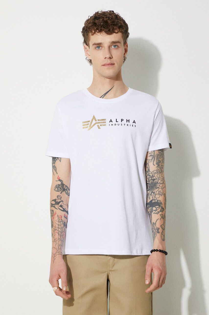 Tričko Alpha Industries T-Shirt 118502FP Biela | 118502FP.09, 0
