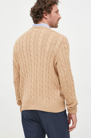 Sveter Polo by Ralph Lauren Cotton Cable Crew Knit Béžová | 710775885014, 4