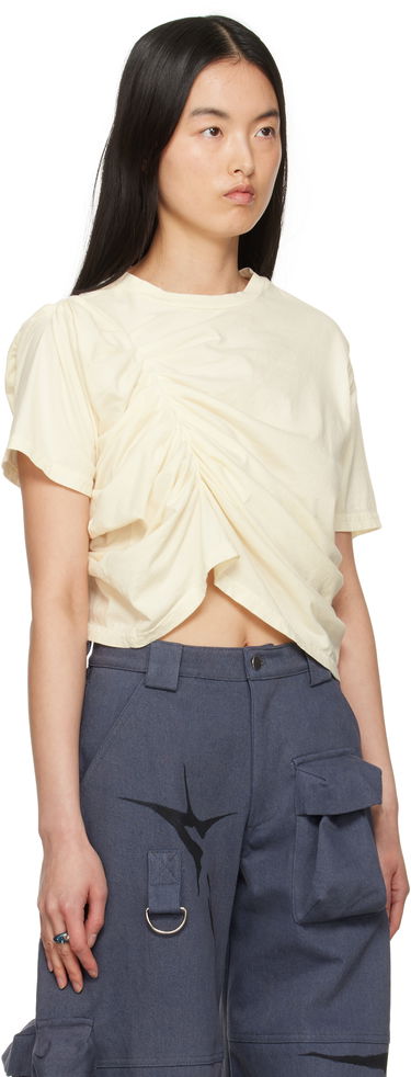 Tričko Collina Strada Collina Strada Amaryllis Draped T-Shirt Béžová | XX3069, 1