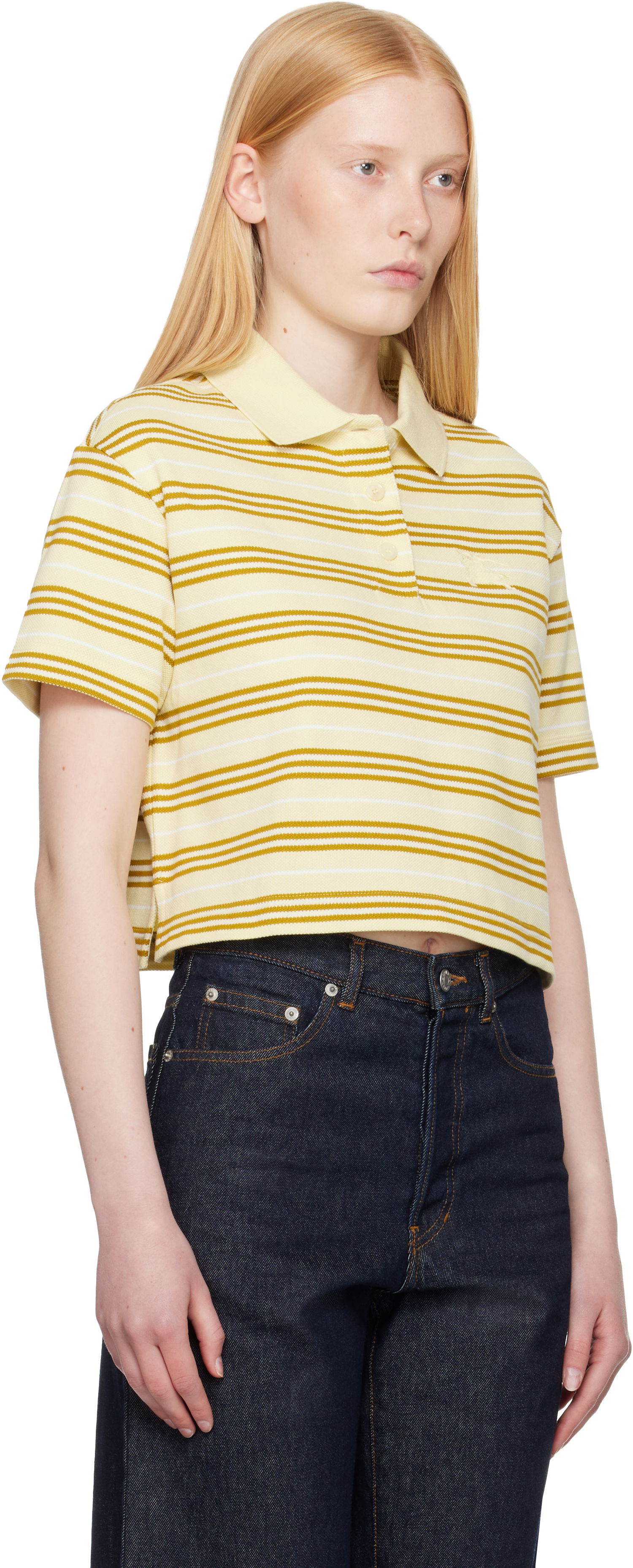 Polo tričko Burberry Burberry Cropped Striped Polo Žltá | 8106271, 1