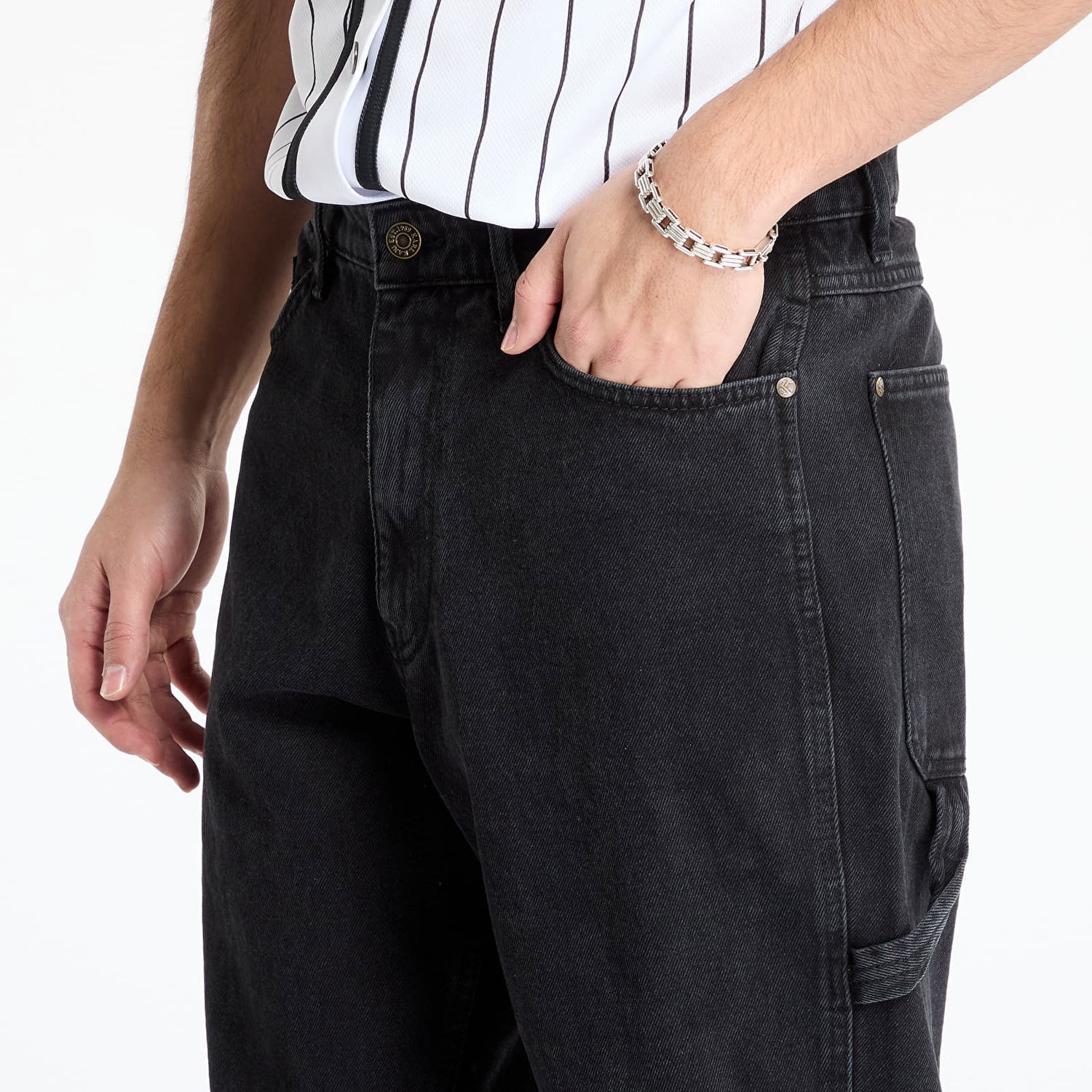 Cargo nohavice Karl Kani Karl Kani Retro Tapered Workwear Denim Pants Čierna | 6000492, 1