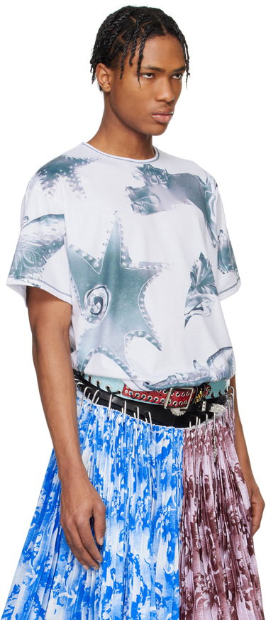 Tričko Chopova Lowena Chopova Lowena Zoom Spur Oversized Graphic T-Shirt Biela | 2303, 1