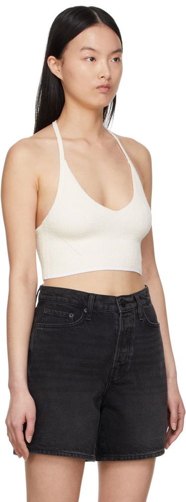 Tielko rag & bone Ribbed Knit Halter Top Biela | WAS22S025CS25, 1
