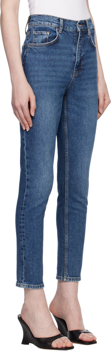 Džínsy Anine Bing Straight Leg Cropped Jeans Modrá | A-06-0088-405C, 1