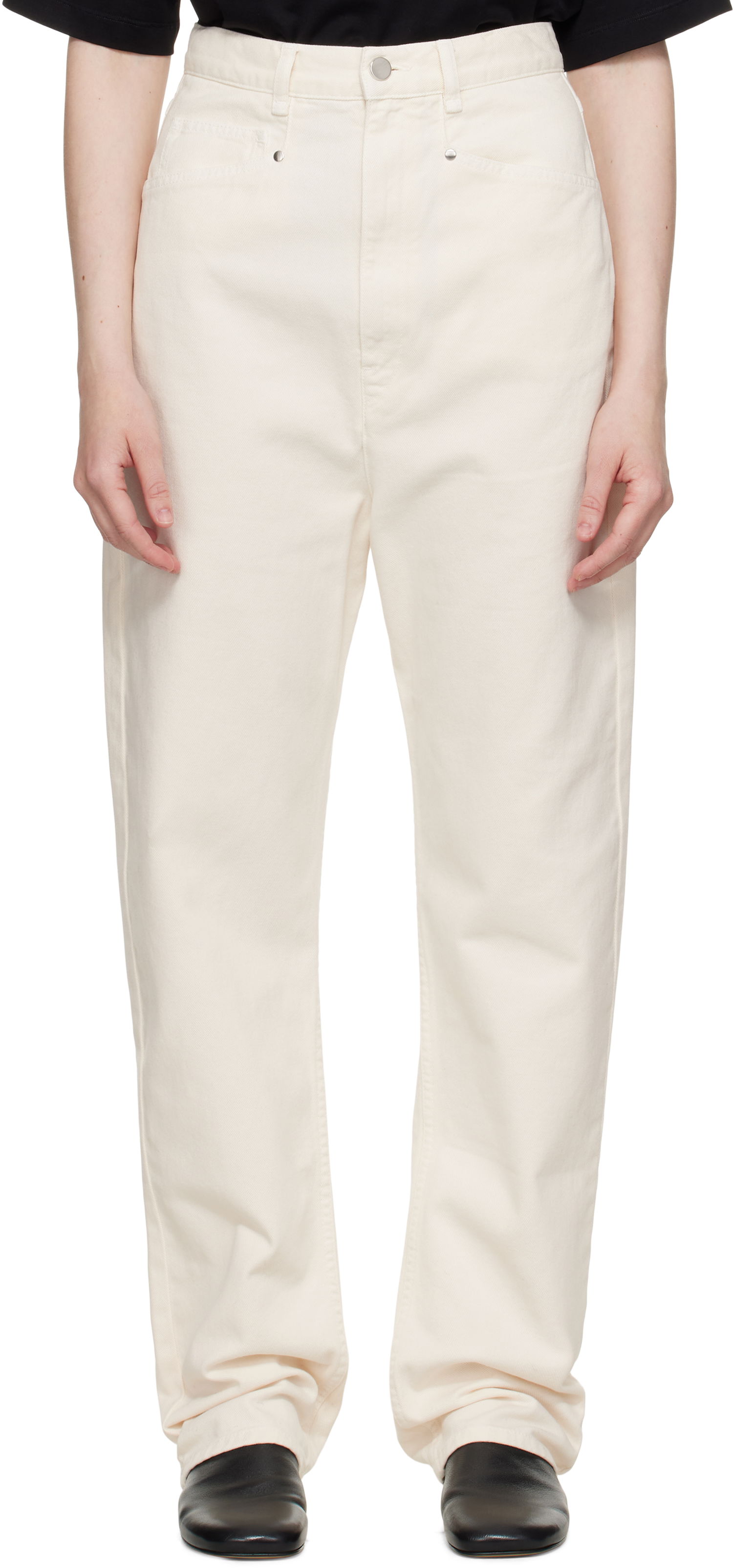 Džínsy LEMAIRE Lemaire Dropped Crotch Jeans Biela | PA1199 LD1034, 0