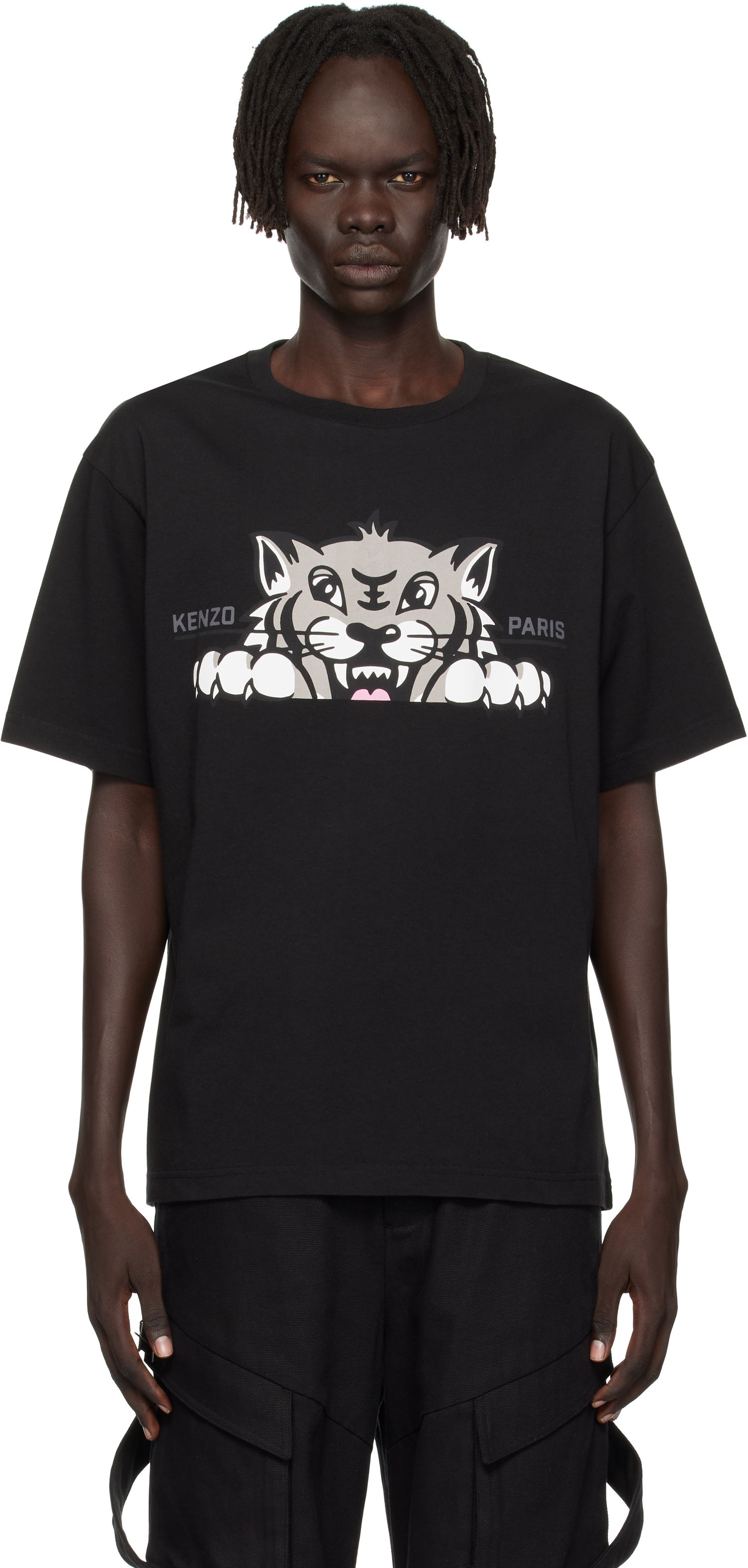 Tričko KENZO Kenzo 'Happy Tiger' Oversized T-Shirt Čierna | FF65TS4514SG, 0
