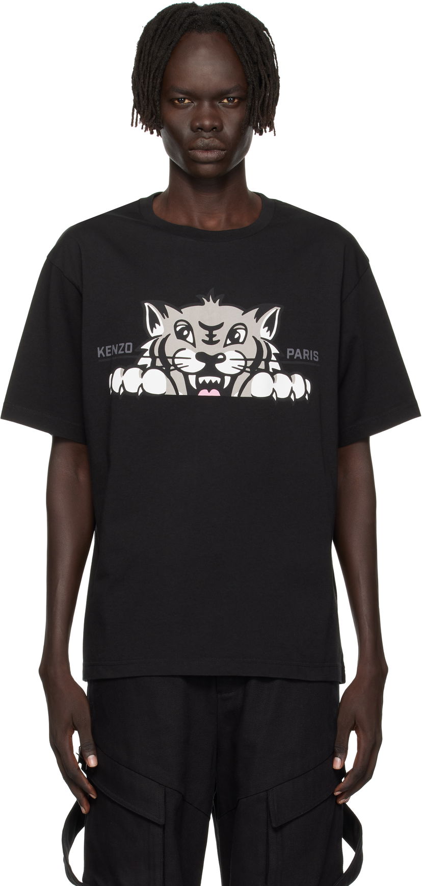 Tričko KENZO Kenzo 'Happy Tiger' Oversized T-Shirt Čierna | FF65TS4514SG