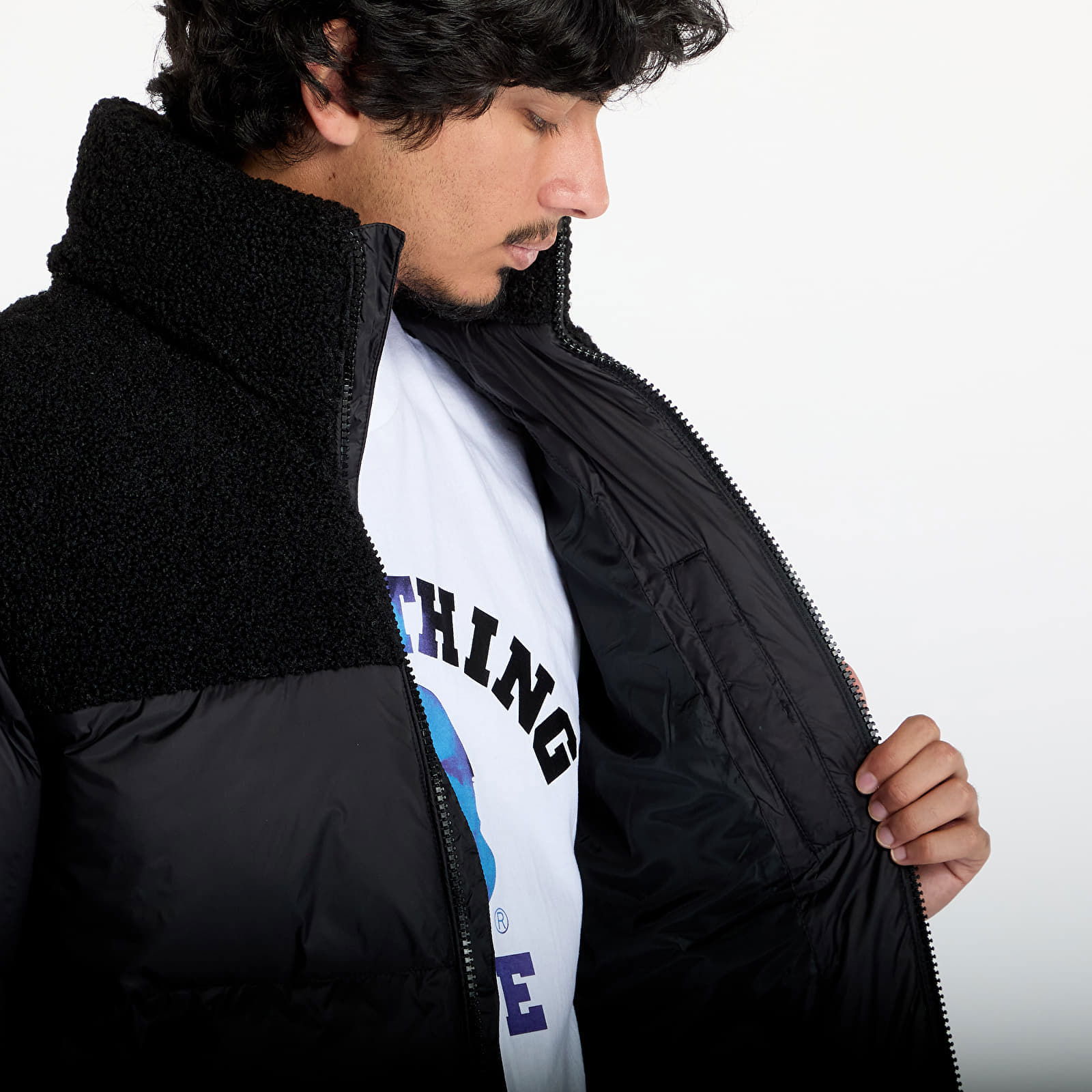 Sherpa Puffer Jacket Black