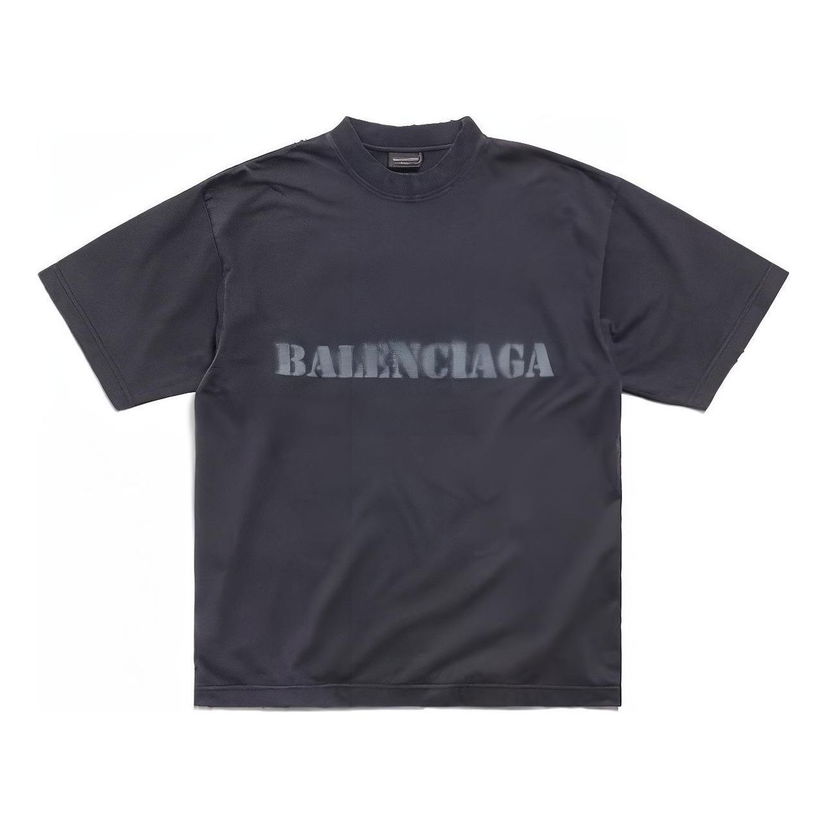 Tričko Balenciaga Stencil Type T-Shirt Čierna | 764235TQVA31750