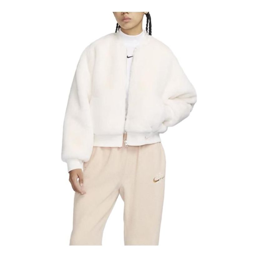 Bomber bunda Nike Reversible Faux Fur Bomber Jacket Biela | FB8693-133, 0