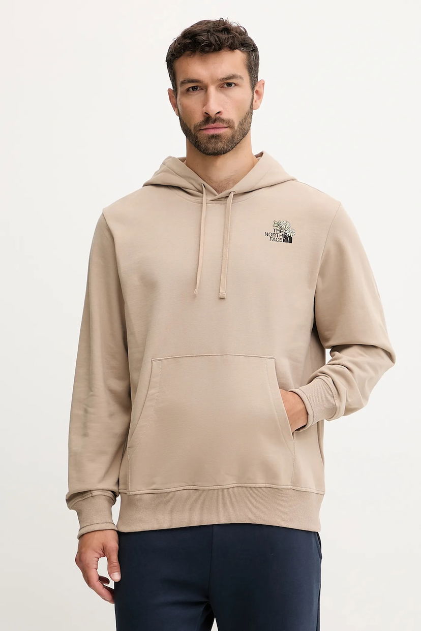 Mikina The North Face Flowe Dome Cotton Hoodie with Print Béžová | NF0A8EGZBOX1