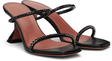 Starostlivosť o obuv Amina Muaddi Amina Muaddi Gilda Crystal-Embellished Heeled Sandals Čierna | GILDA SLIPPER 70 NAPPA, 3