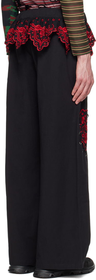Cargo nohavice Chopova Lowena Embroidered Wide-Leg Cargo Trousers Čierna | 4072, 2