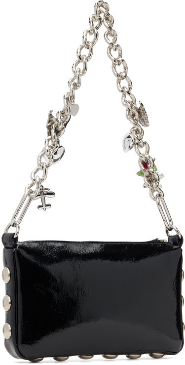 Kabelka Chopova Lowena Fillie Studded Chain Charm Embroidered Pouch Bag Čierna | 6453, 2