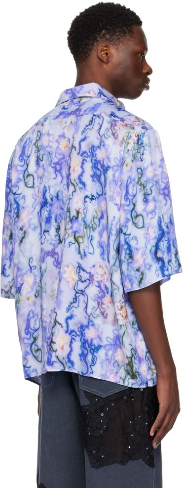 Košeľa Collina Strada Collina Strada Market Print Shirt Modrá | XX3890, 2