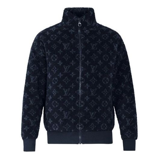Sveter Louis Vuitton Louis Vuitton Monogram Jacquard Fleece Zip-Up Jacket Navy | 1A8ECV, 0