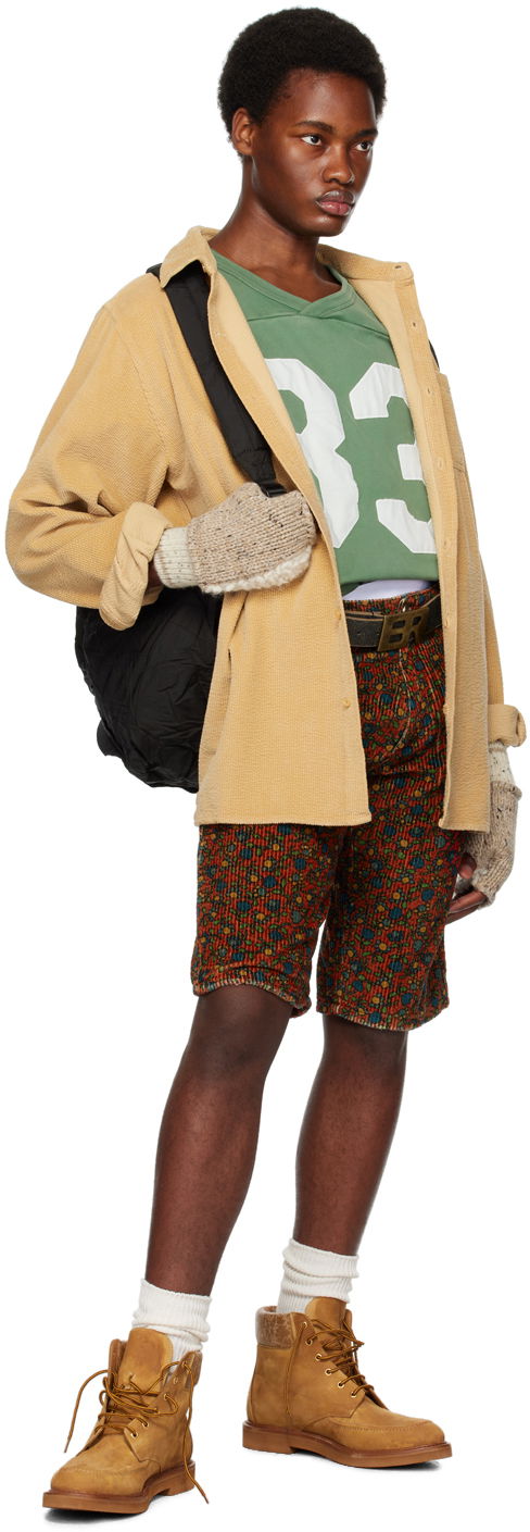 Printed Corduroy Shorts