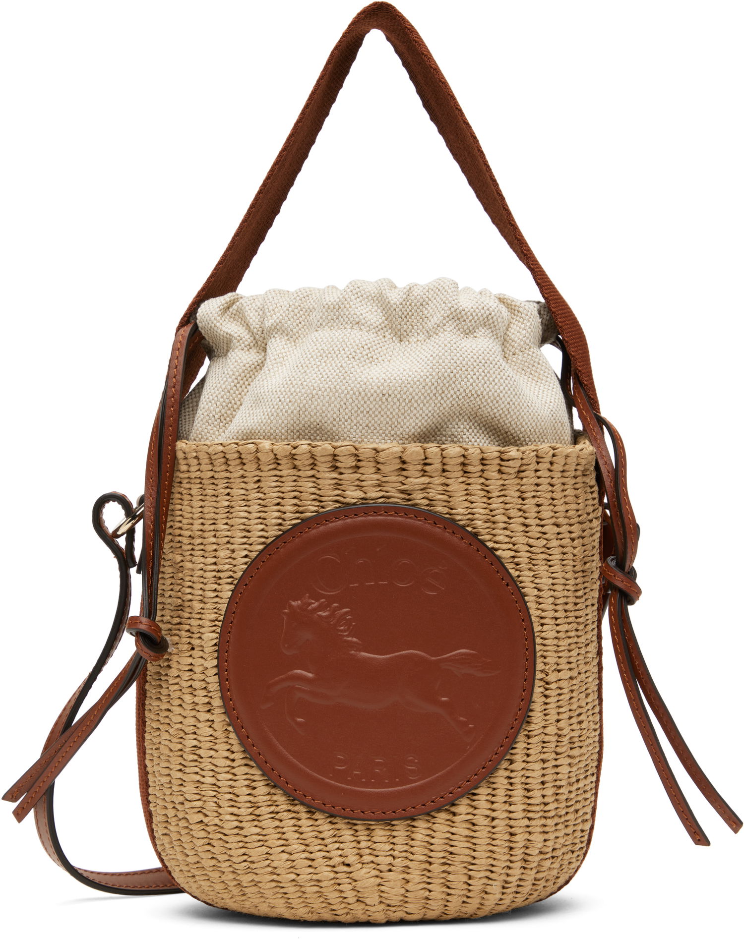 Kabelka CHLOÉ Chloé Small Horse Medal Basket Bag Béžová | CHC25SS592O82, 0