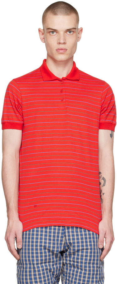 Polo tričko ERL Striped Short Sleeve Polo Červená | ERL05T009, 0