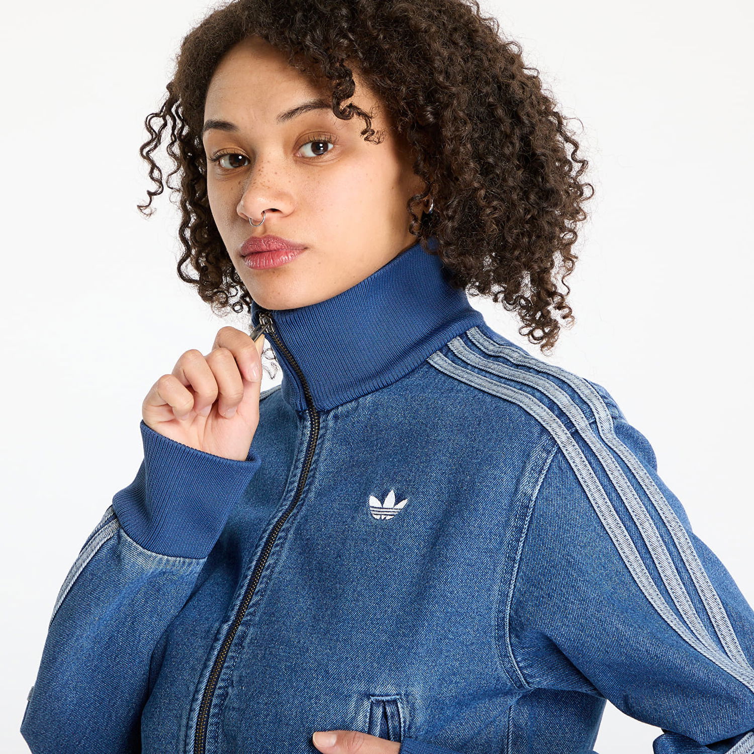 Bomber bunda adidas Originals Adicolor Denim Track Top Jacket Modrá | JD2570, 1