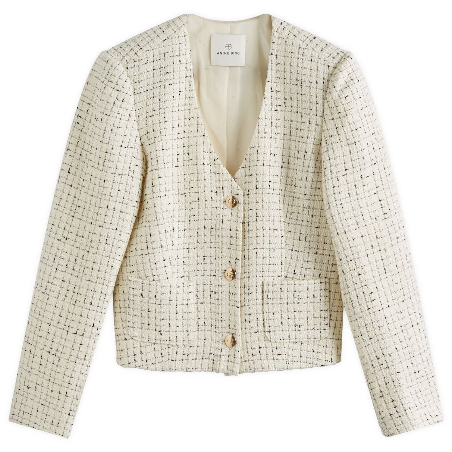 Bunda Anine Bing Anitta White/Black Tweed Jacket Biela | A-01-7165-193, 1