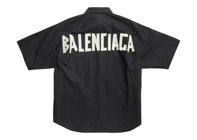 Košeľa Balenciaga Tape Type Shirt Čierna | 738761TNM601000