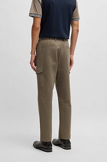 Cargo nohavice BOSS Tapered-Fit Cargo Trousers Zelené | 50532756, 1