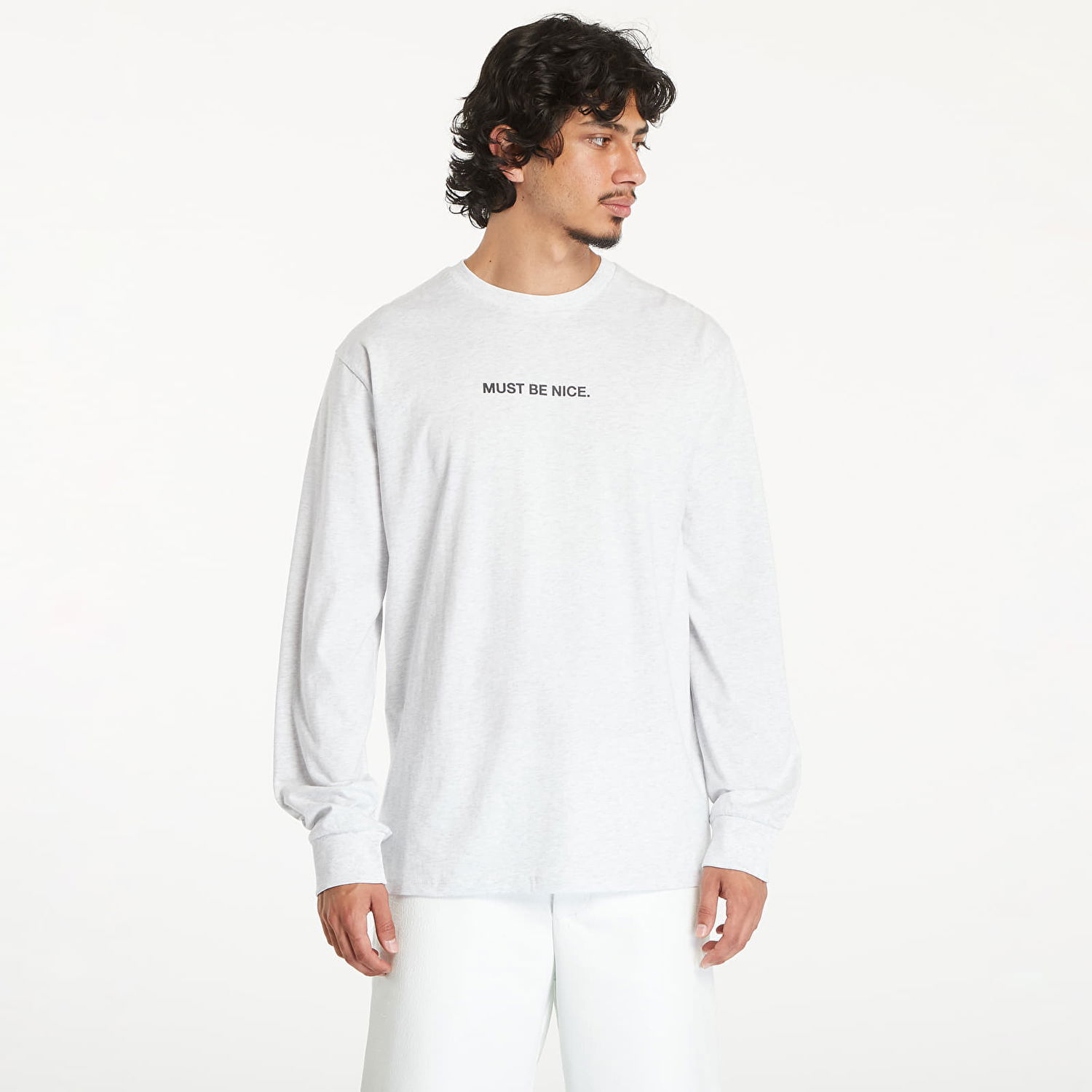 Tričko RIPNDIP Must Be Nice Long Sleeve Tee Ash Heather Biela | RNDSUM24132, 0