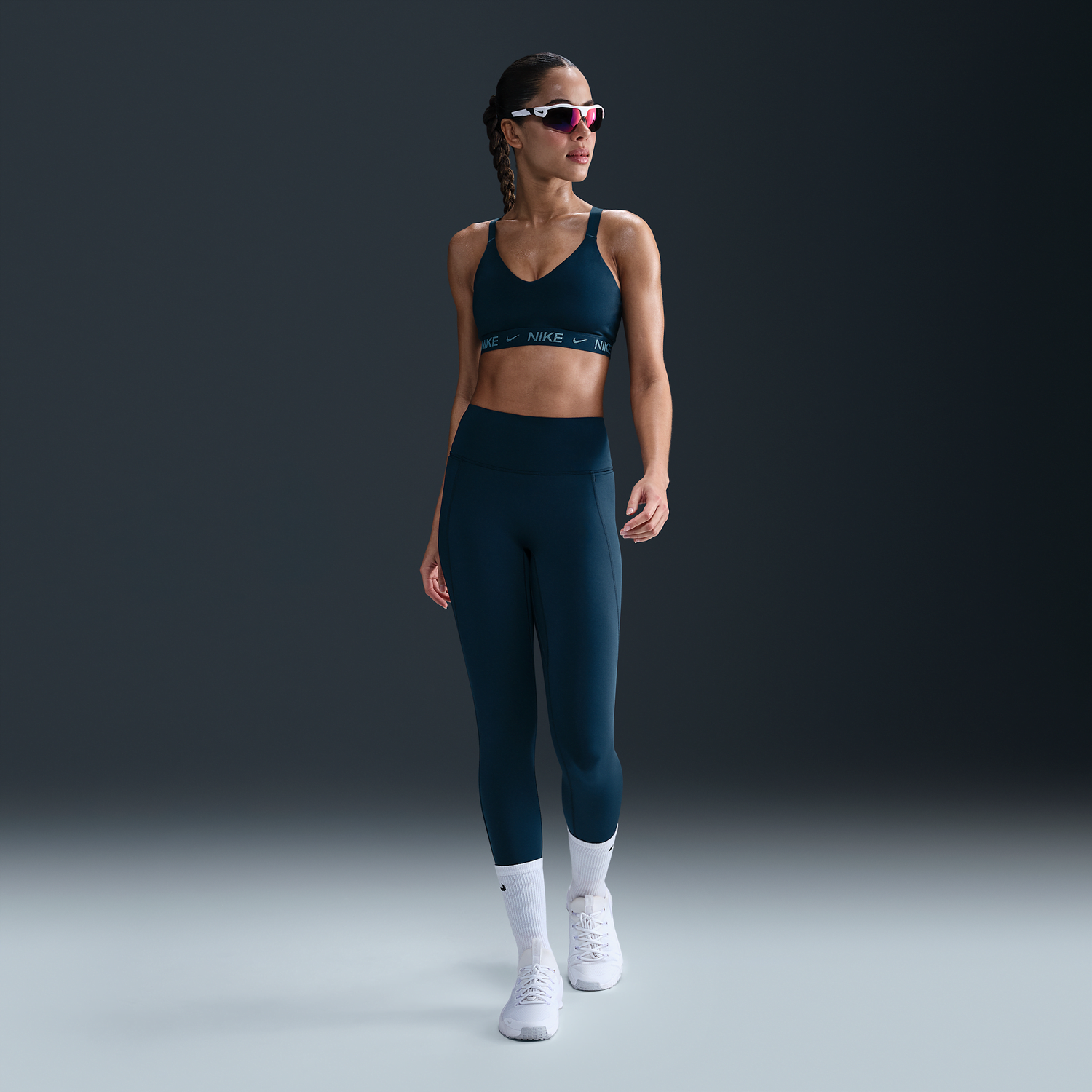 Podprsenka Nike Nike Universa 7/8 High-Waisted Mid-Support Pocket Leggings Navy | HQ6813-478, 0