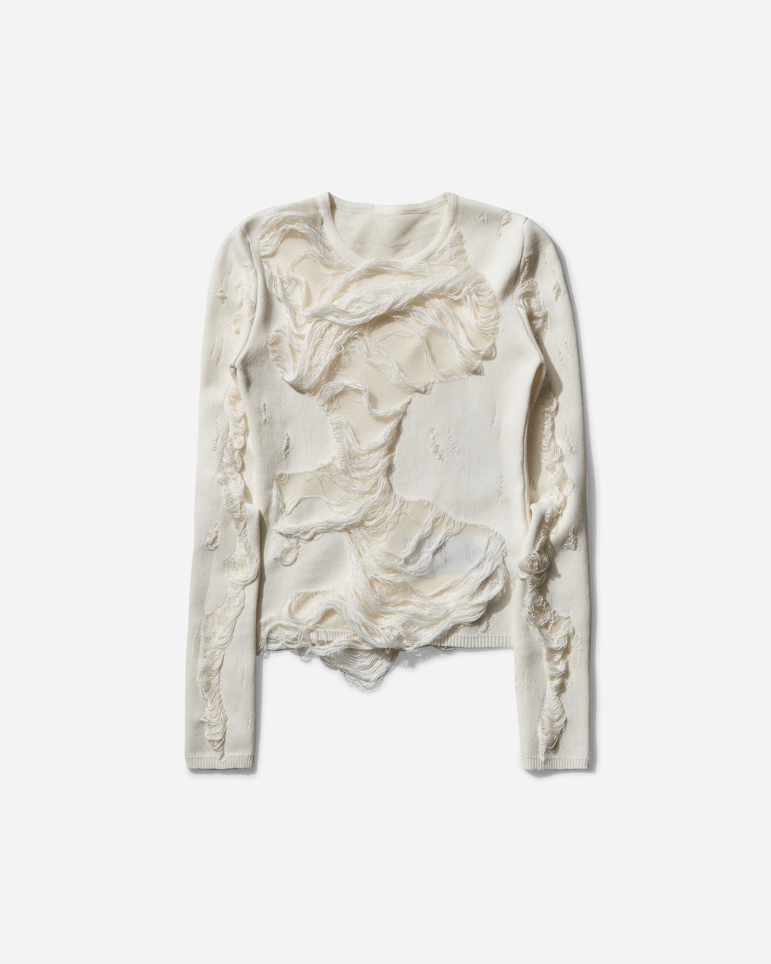 Sveter Maison Margiela Distressed Crewneck Sweater Biela | S62HL0032 101, 1