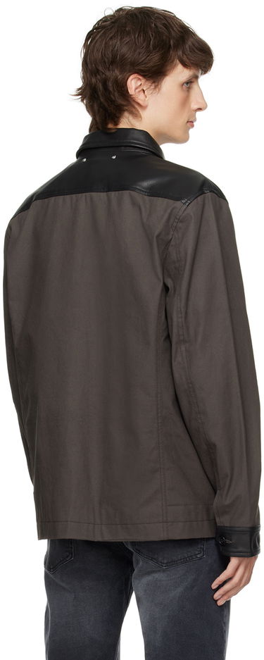 Bunda Paul Smith PS Paul Smith Paneled Leather Jacket Šedá | M2R-319YL-L21450, 2