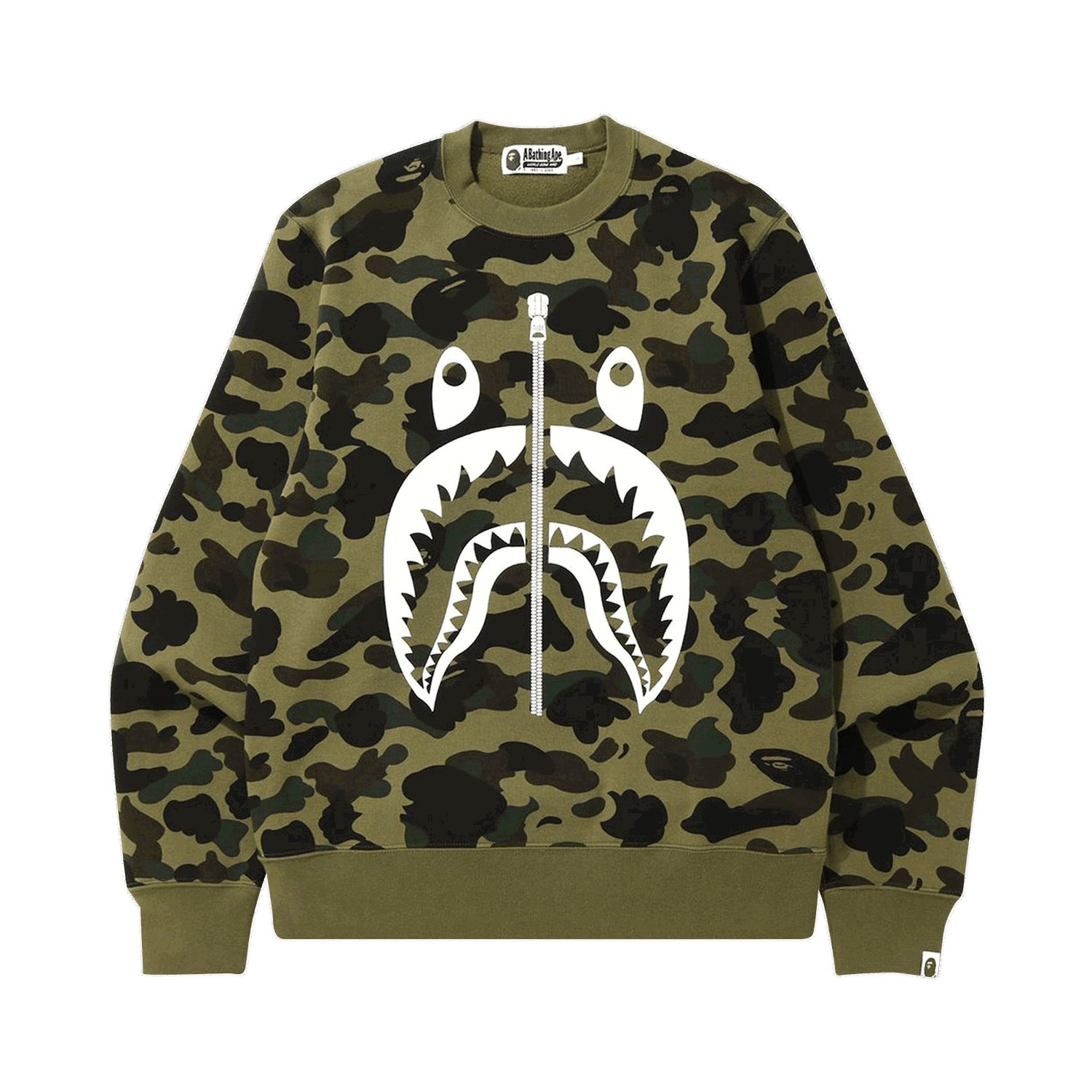 Sveter BAPE 1st Camo Shark Crewneck Zelené | 1F70 113 009 GREEN, 0